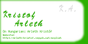 kristof arleth business card